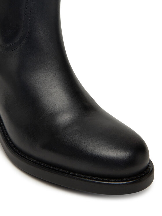 Tommy Hilfiger Aulinukai Tommy Hilfiger Riding Lthr Mid Boot Block Heel FW0FW08776 Juoda