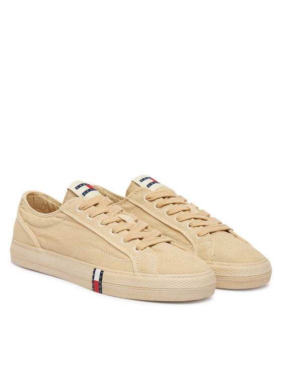 Tommy Jeans Гуменки Tommy Jeans Archive Vulc Y2K Washed Canvas EN0EN02957 Бежов