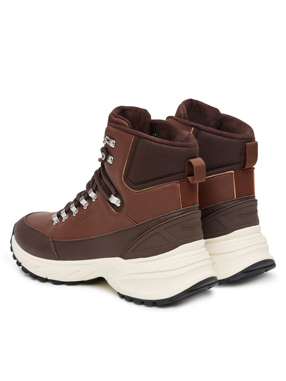 Calvin Klein Bakancs Calvin Klein Hike Runner Mid Laceup Lth HM0HM02323 Barna