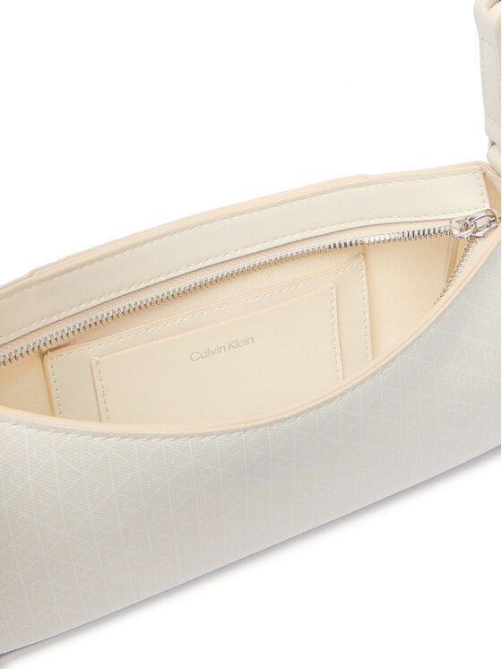 Calvin Klein Bolso Calvin Klein Emblem Aop Small Shoulder Bag LV04F3324G Écru