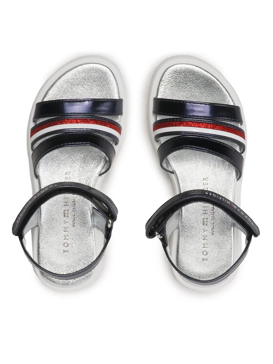 Tommy Hilfiger Sandále Tommy Hilfiger Stripes Velcro T4A2-32771-1372 M Tmavomodrá