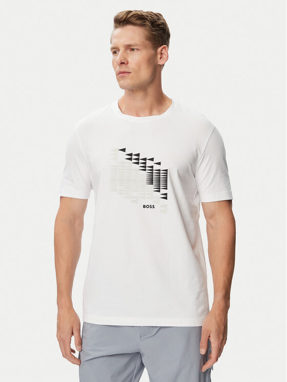 BOSS BOSS Camiseta Network Flag 50566853 Blanco Regular Fit