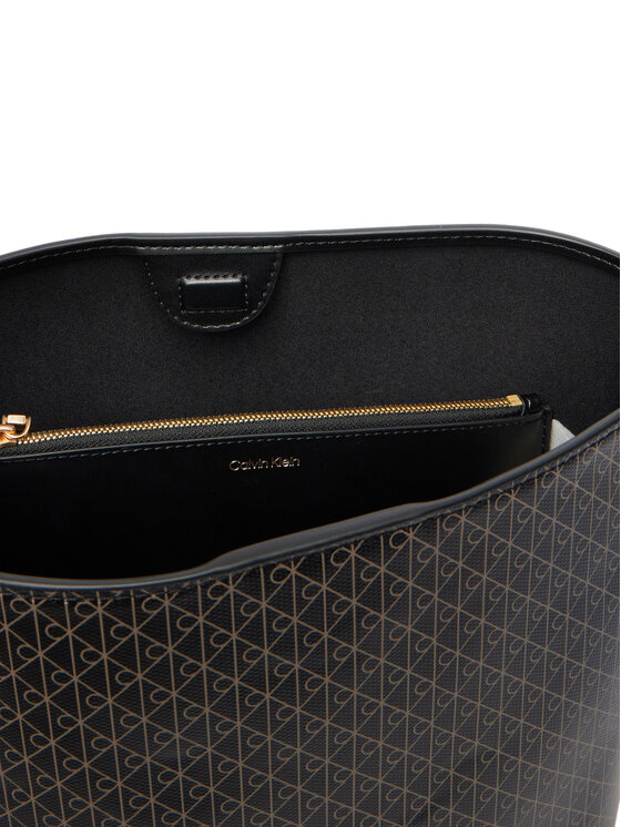 Calvin Klein Kabelka Calvin Klein Emblem Aop Medium Bucket LV04F3365G Černá