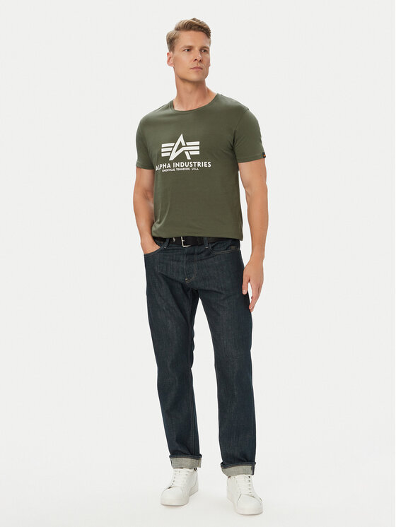 Alpha Industries Alpha Industries Marškinėliai Basic 100501 Žalia Regular Fit