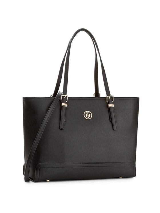 Tommy Hilfiger Táska Tommy Hilfiger Honey Med Tote AW0AW04547 Fekete