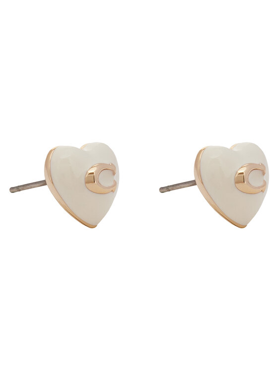 Coach Σκουλαρίκια Coach Enamel Heart Stud Earrings 37479226GLD100 Ασημί