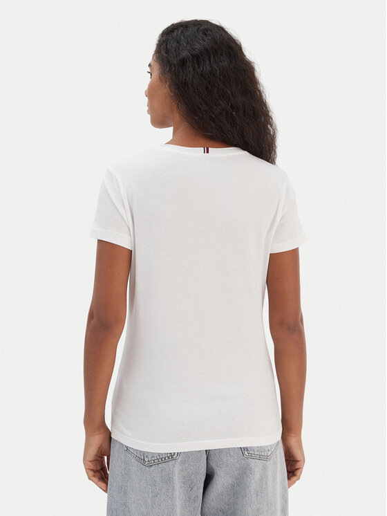 Tommy Hilfiger Tommy Hilfiger Camiseta WW0WW22043 Blanco Regular Fit