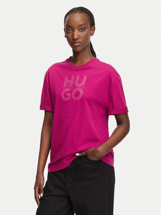 HUGO HUGO Camiseta Dashire_5 50566678 Rosa oscuro Relaxed Fit