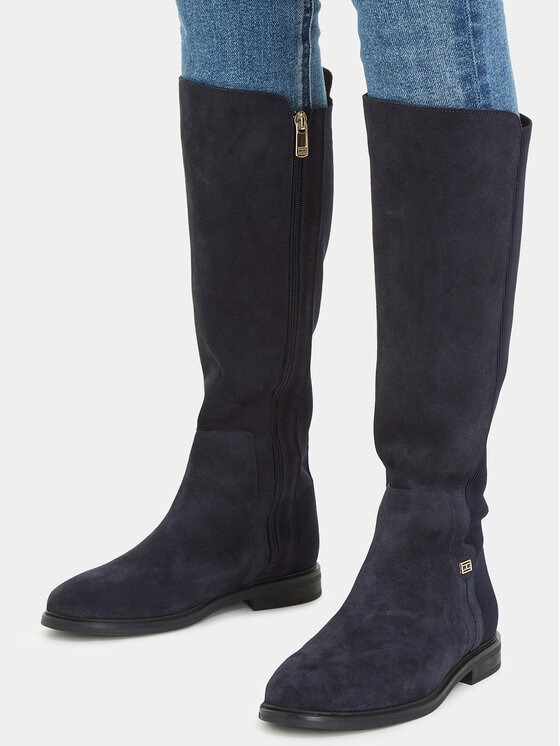 Tommy Hilfiger Jahalni škornji Tommy Hilfiger Tommy Essentials Longboot FW0FW07476 Modra