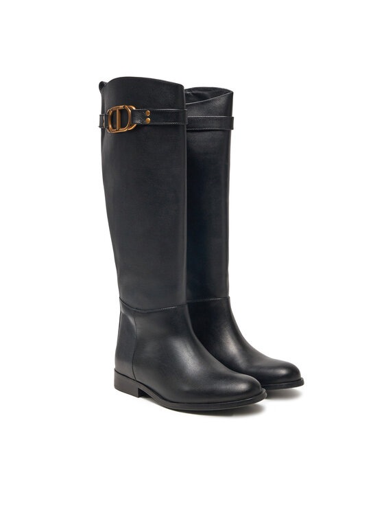 TWINSET Kozačky ve vojenském stylu TWINSET 242TCP092 Černá