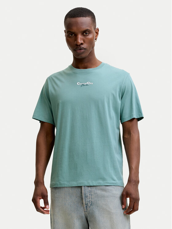 Jack & Jones Jack & Jones Camiseta City Photoprint 12288353 Verde Regular Fit