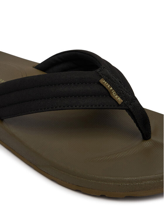 Tommy Hilfiger Japonki Tommy Hilfiger Molded Hilfiger Lth Beach Sandal FM0FM05802 Czarny