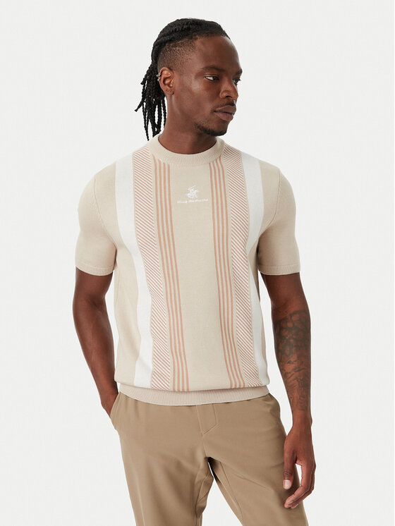 Beverly Hills Polo Club Beverly Hills Polo Club Camiseta M7611-HR Beige claro Regular Fit