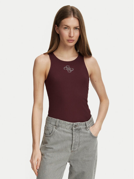 Guess Guess Top W6RP39 KD092 Guinda/burdeos Regular Fit