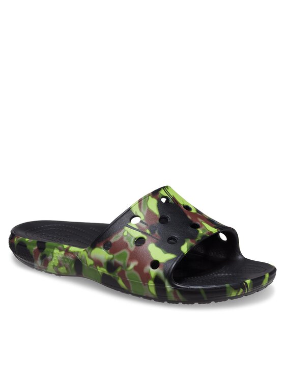 Klapki Crocs Classic Spray Camo Slide 208252 Czarny | Eobuwie.com.pl