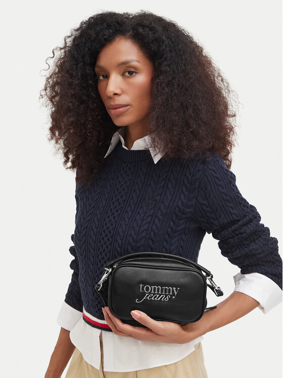 Tommy Jeans Torbica Tommy Jeans Tjw Bold Script Camera Bag AW0AW19053 Crna