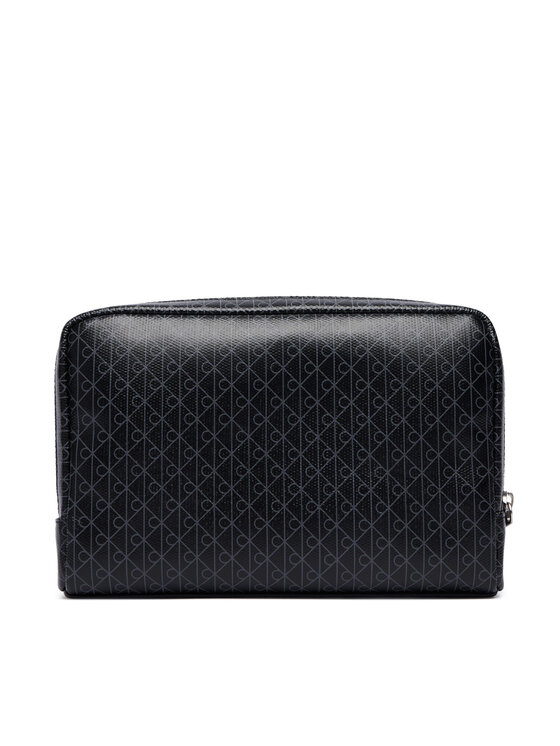Calvin Klein Kozmetická taštička Calvin Klein Emblem Aop Coated Pouch W/ Handl LV04D1240G Čierna
