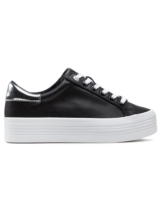 Calvin Klein Jeans Laisvalaikio batai Calvin Klein Jeans Vulcanized Flatform Lace Up Lth YW0YW00164 Juoda