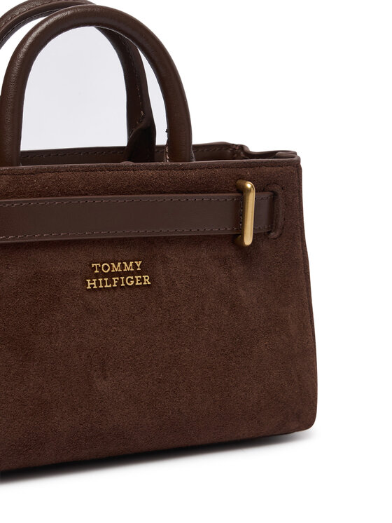 Tommy Hilfiger Táska Tommy Hilfiger American Icon Micro Tote Fringes AW0AW19217 Sötétbarna