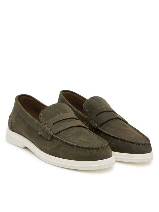 Tommy Hilfiger Mokasinai Tommy Hilfiger Nubuck P Loafer FM0FM05350 Chaki