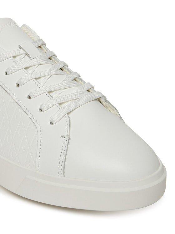 Calvin Klein Laisvalaikio batai Calvin Klein Low Pro Cups Lace Up Lth Aop HW0HW02817 Balta