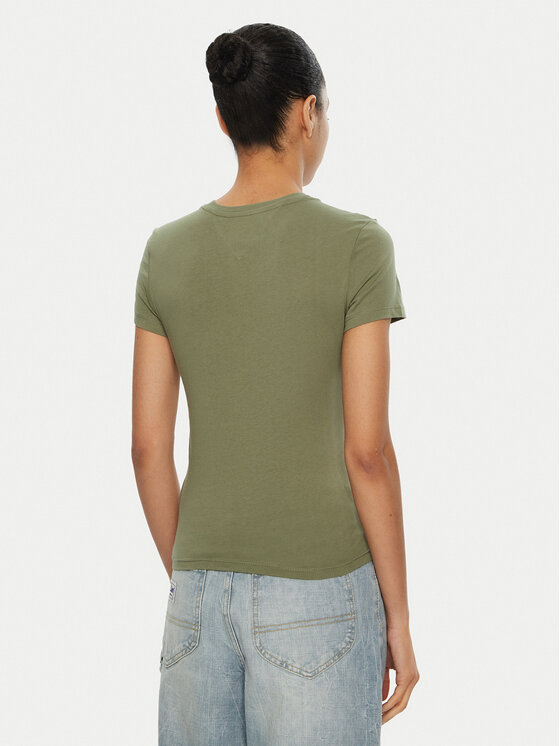 Tommy Jeans Tommy Jeans T-shirt Essential DW0DW19447 Zelena Slim Fit