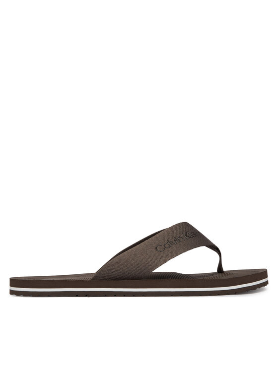 Calvin Klein Japonke Calvin Klein Logo Webbing Strap HM0HM02106 Rjava
