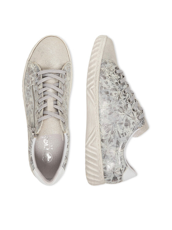Rieker Sneakersy Rieker N0900-90 Srebrny