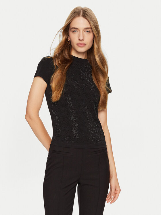 Guess Guess Футболка W4BI26 J1314 Чорний Slim Fit