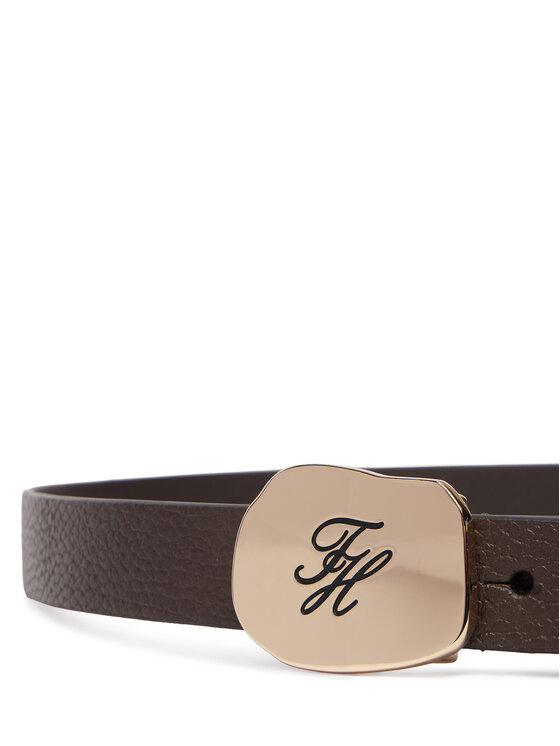 Tommy Hilfiger Ζώνη Tommy Hilfiger Th Plaque 2.5 Pebble AW0AW19152 Καφέ