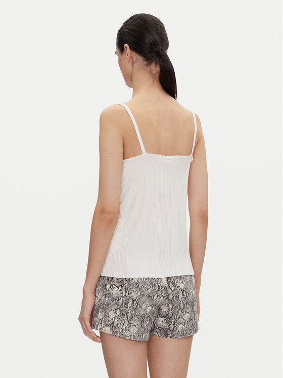 HUGO HUGO Top Rib_Vest 50540056 Écru Regular Fit