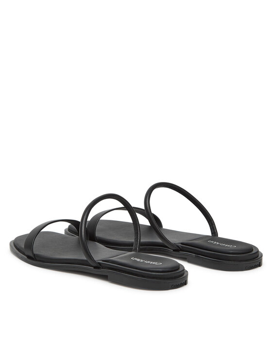 Calvin Klein Şlapi Calvin Klein Flat Sandal Squared 2-Bar Lth HW0HW02532 Negru