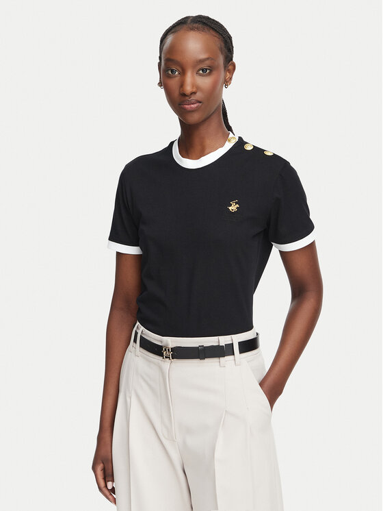 Beverly Hills Polo Club Beverly Hills Polo Club Camiseta P-SS26W-TS0104 Negro Regular Fit