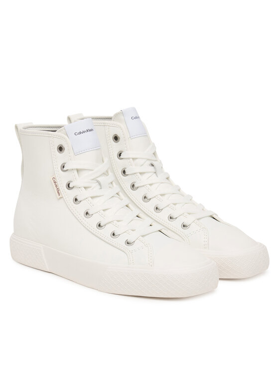 Calvin Klein Modne superge Calvin Klein Vulc Lace Up Hightop Lth HW0HW03076 Bela