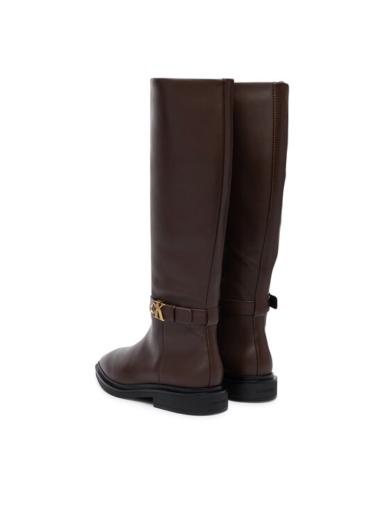 Calvin Klein Cizme Calvin Klein Square High Boot Lth Mg Hdw HW0HW03187 Maro
