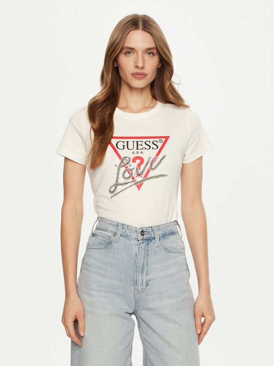 Guess Guess Футболка W5RI10 I3Z14 Écru Regular Fit