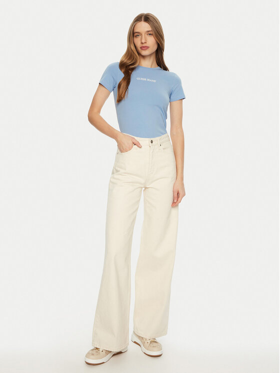 Guess Jeans Guess Jeans Футболка W4YI01 J1314 Блакитний Regular Fit