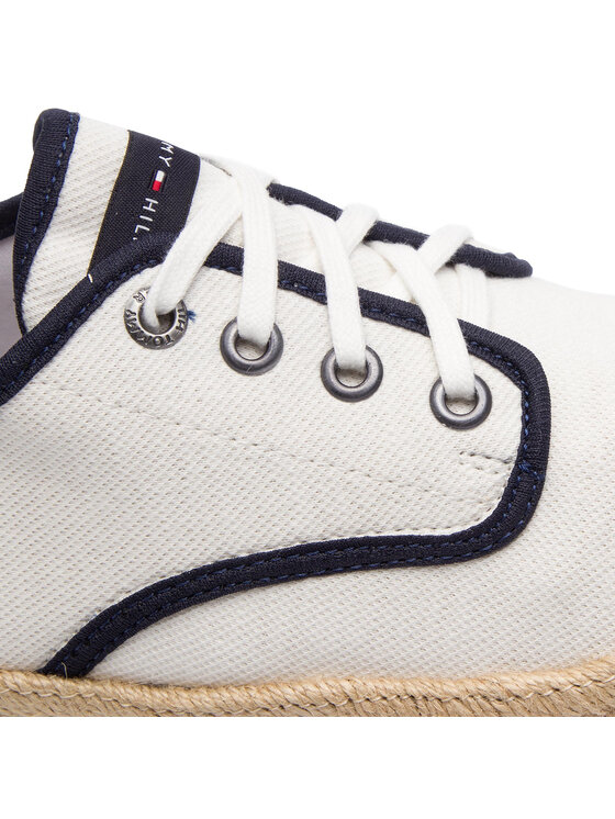 Tommy Hilfiger Espadrillas Tommy Hilfiger Canvas Lace Up Espadrille FM0FM02254 Bianco