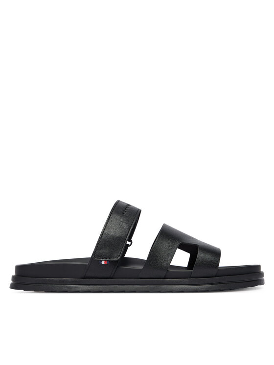 Tommy Hilfiger Papucs Tommy Hilfiger Adjustable Premium Lth Sandal FM0FM05773 Fekete