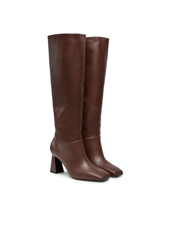 Pollini Kozačky Pollini SA26027C1LTD0217 Hnědá