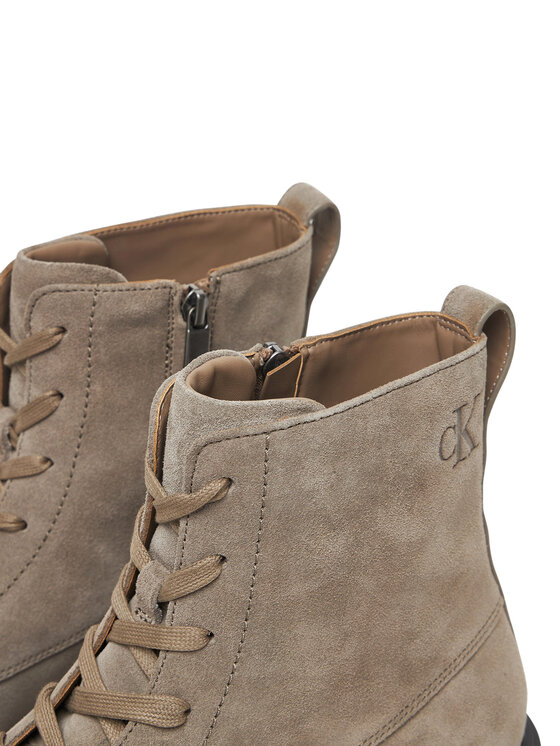 Calvin Klein Ghete Calvin Klein Combat Ess Lace Up Zip Boot Su YM0YM01371 Gri