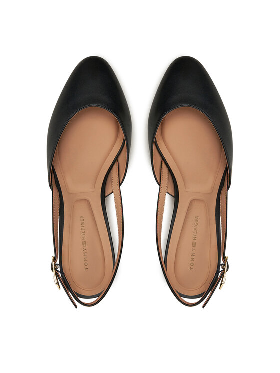Tommy Hilfiger Lodičky Tommy Hilfiger Pump Slingback Smooth Leather FW0FW08621 Čierna
