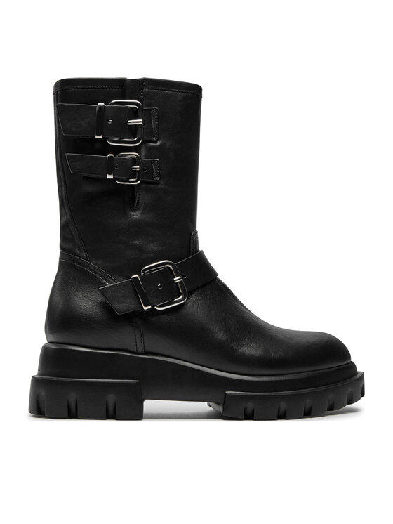 AGL Ботильйони AGL Chunky Biker D756589PGKD0711013 Чорний