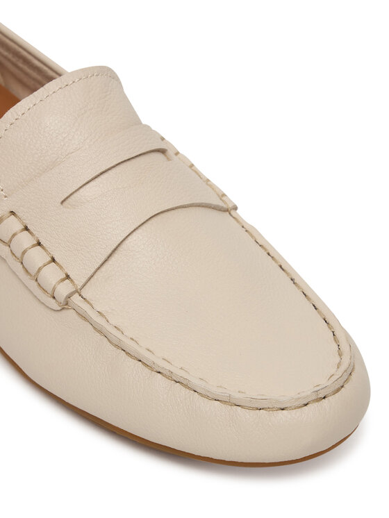 Tommy Hilfiger Mocasines Tommy Hilfiger Flag Leather Driver Loafer FW0FW09350 Écru