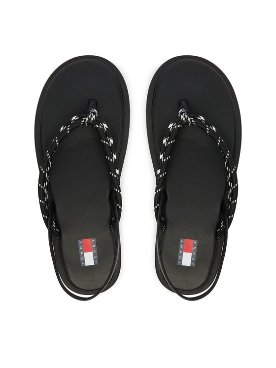 Tommy Jeans Sandale Tommy Jeans Tjw Casual Rope Sandal EN0EN02951 Crna