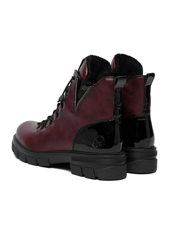 Rieker Botines planos Rieker CEO-Z9152-35 Guinda/burdeos