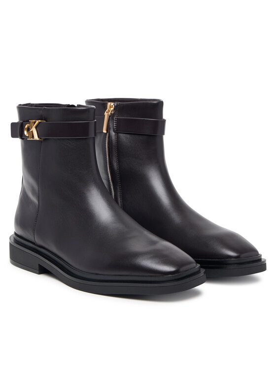 Calvin Klein Stivaletti Calvin Klein Square Ankle Boot Lth Mg Hdw HW0HW03186 Marrone scuro