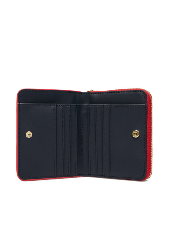 Tommy Hilfiger Peňaženka Tommy Hilfiger Th Icon Med Za W/Flap AW0AW18475 Červená