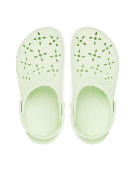 Crocs Шльопанці Crocs Classic Floral Cut-Out Clog 210927 Зелений