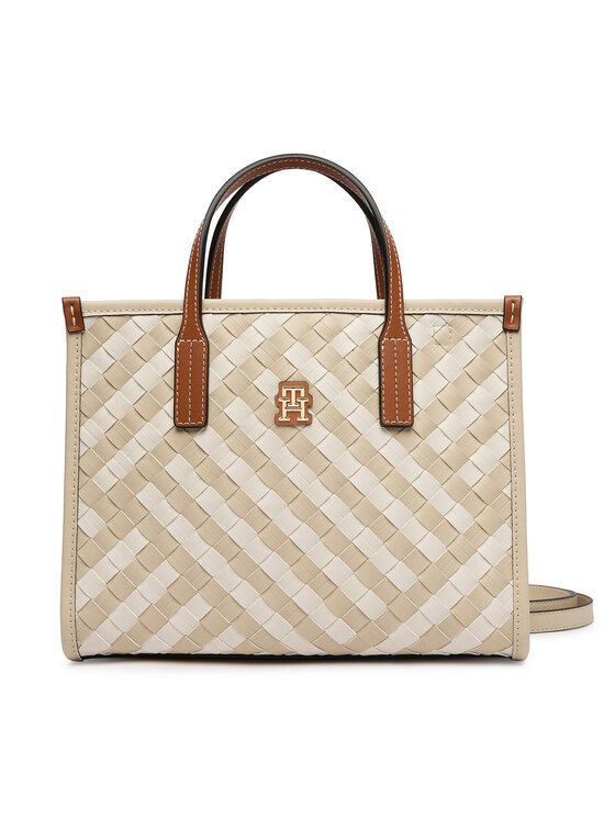 Tommy Hilfiger Torbica Tommy Hilfiger Th City Mini Tote AW0AW18393 Bež